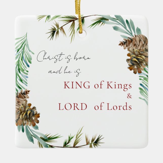 Christus ist der Geborene König von Königen Weihna Keramikornament (Vorderseite)
