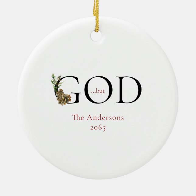 Christus ist Geboren Christliche Weihnachten Keramik Ornament (Hinten)