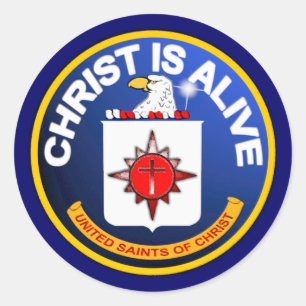 Christus ist - identische CIA-Ikone lebendig Runder Aufkleber