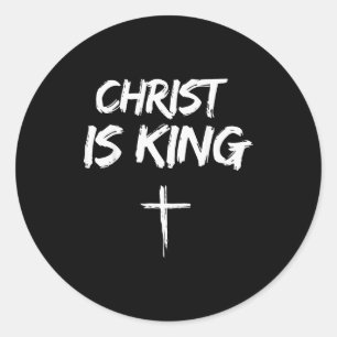Christus ist König Jesus Katholisch Christlich Chr Runder Aufkleber