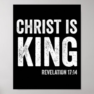 Christus ist König Offenbarung 17_14 Christlicher Poster