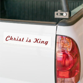 Christus ist König | Roter Text auf Weiß Autoaufkleber