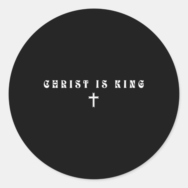 Christus ist König subtile Christliche minimale re Runder Aufkleber (Vorderseite)