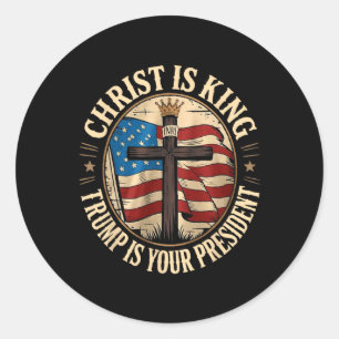 Christus ist König und Trump ist Präsident Runder Aufkleber