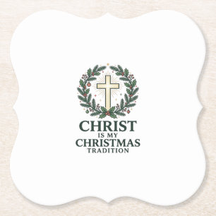 Christus ist meine Weihnachtstradition Vintage Kre Untersetzer