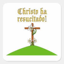 Christus ist Risen Quadratischer Aufkleber