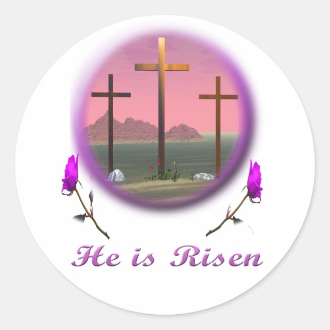 Christus ist Risen Runder Aufkleber (Vorderseite)