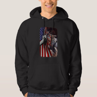 Christus Jesus Löwe von Juda Amerikanische Flagge  Hoodie