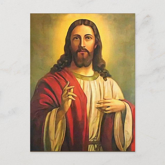 Christus Jesus segne seine Liebe nach der Postkart Postkarte (Vorderseite)