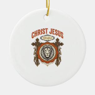 Christus Jesus Vintage Löwe Glaube Keramik Ornament