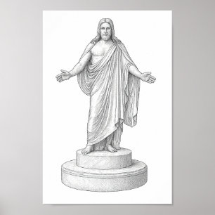 Christus Line Zeichne Wall Art Poster