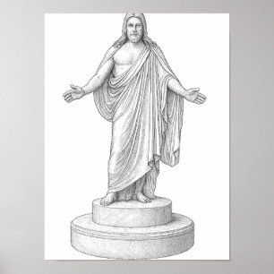 Christus-Linienzeichnung Wandkunst Poster