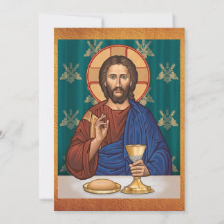 Christus mit Chalice, Pergament-Hintergrund Save The Date