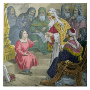 Christus mit den Doktoren im Tempel, von einem Fliese