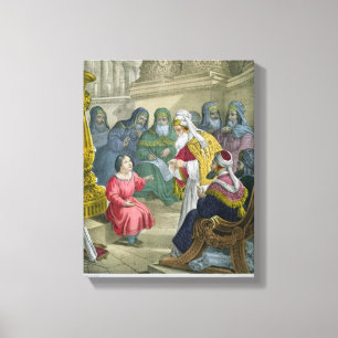 Christus mit den Doktoren im Tempel, von einem Leinwanddruck