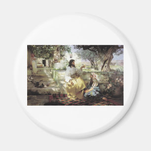 Christus mit Martha und Maria um 1886 Magnet