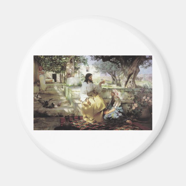 Christus mit Martha und Maria um 1886 Magnet (Vorne)