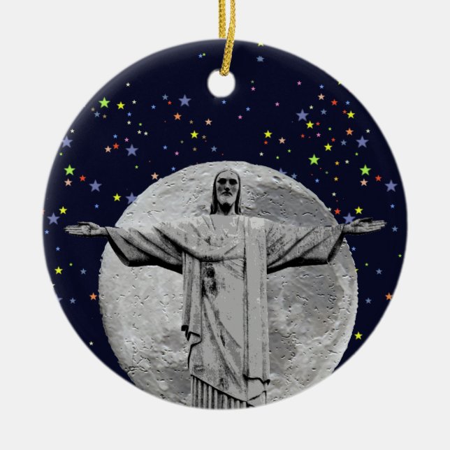 Christus, Mond und Sterne Keramikornament (Vorne)