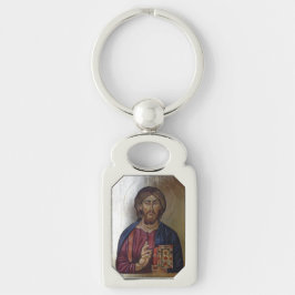 Christus Pantocrator - byzantinische Art-Ikone Schlüsselanhänger
