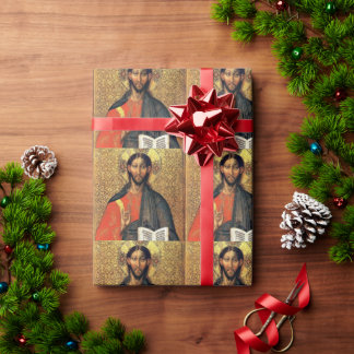 Christus Pantokrator Orthodoxe Ikone 16. Jahrhunde Geschenkpapier