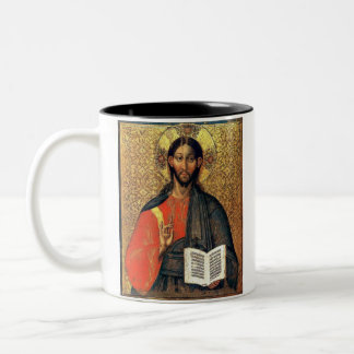 Christus Pantokrator Orthodoxe Ikone 16. Jahrhunde Zweifarbige Tasse