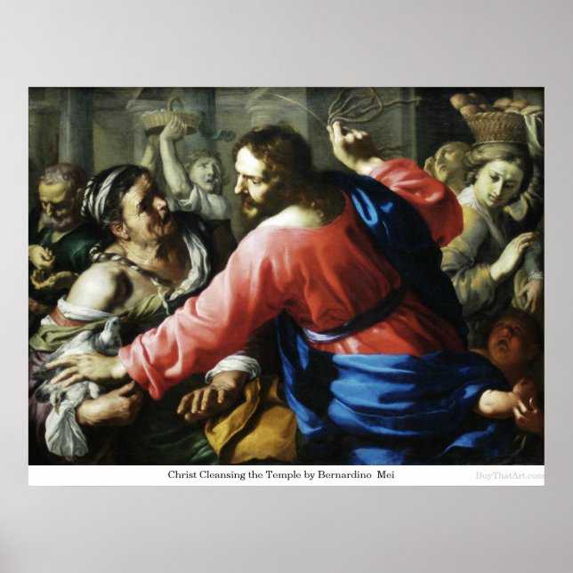 Christus rätselt den Tempel von Bernardino Mei Poster (Vorne)