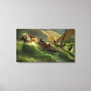 Christus schlafend in seinem Boot Leinwanddruck