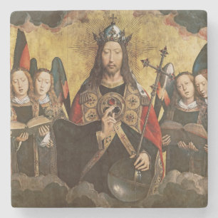 Christus-Segen, zentrale Platte von einem Steinuntersetzer