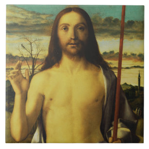Christus segnet von Giovanni Bellini Fliese