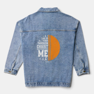 Christus stärkt mich in der religiösen Christliche Jeansjacke