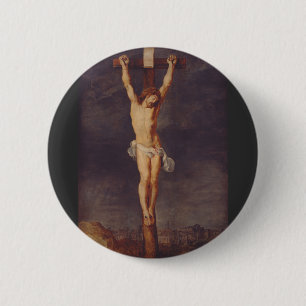 Christus tot am Kreuz von Peter Paul Rubens Kunst Button