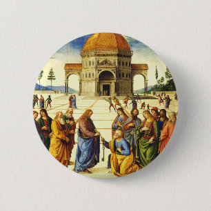 Christus übergibt die Schlüssel an den heiligen Pe Button
