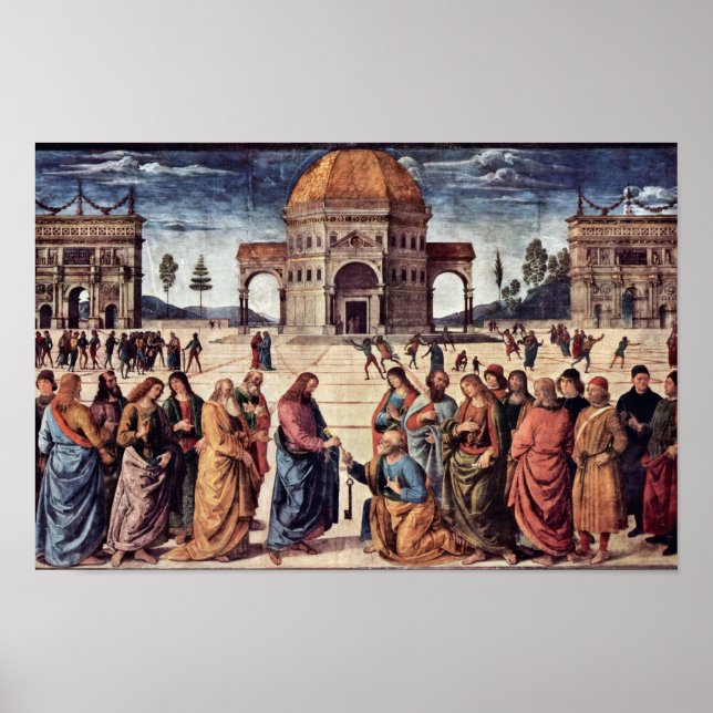Christus übergibt Peter die Schlüssel an das König Poster (Vorne)