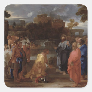 Christus und der Befehlshaber Quadratischer Aufkleber