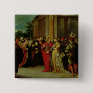 Christus und der Frau eingelassene Ehebruch Button