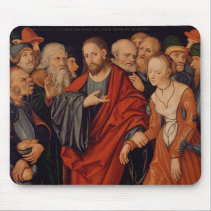 Christus und der Frau eingelassene Ehebruch Mousepad