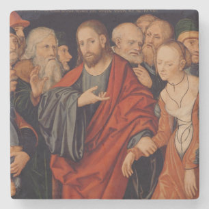 Christus und der Frau eingelassene Ehebruch Steinuntersetzer