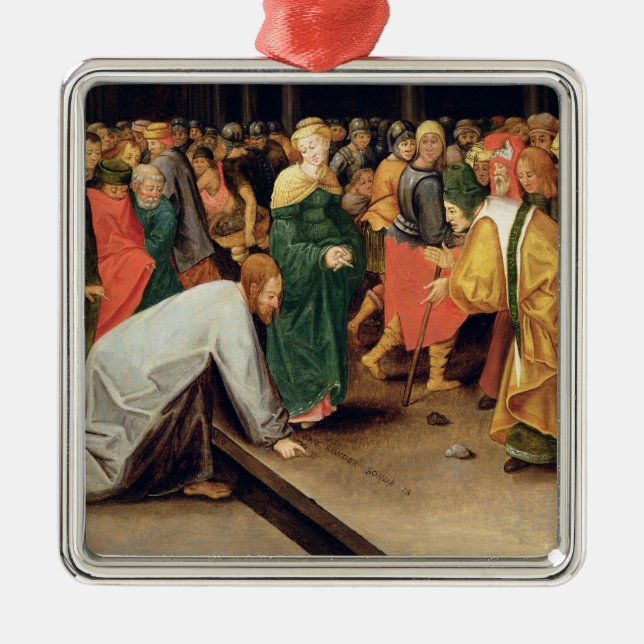 Christus und der Frauen eingelassene Ehebruch, Ornament Aus Metall (Vorne)