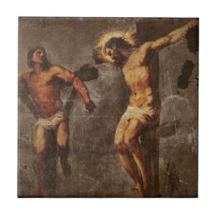 Christus und der gute Schächer Fliese