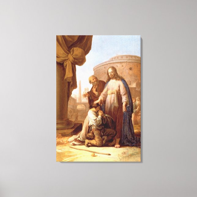 Christus und der reiche junge Herrscher, 1640 Leinwanddruck (Vorderseite)