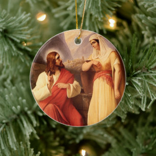 Christus und der Samariter von Christian Schleisne Keramik Ornament