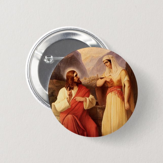 Christus und der Samariter von Christlich Schleisn Button (Vorne & Hinten)