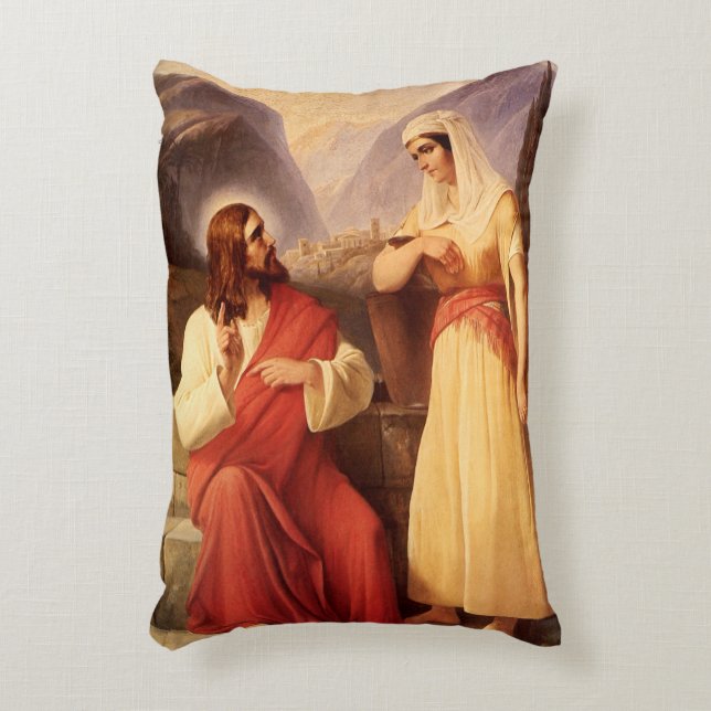 Christus und der Samariter von Christlich Schleisn Dekokissen (Vorderseite(Vertikal))