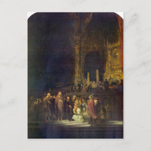 Christus und die Erwachsenen von Rembrandt Postkarte