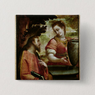 Christus und die Frau von Samaria, c.1575-80 Button