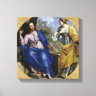Christus und die Frau von Samaria Leinwanddruck