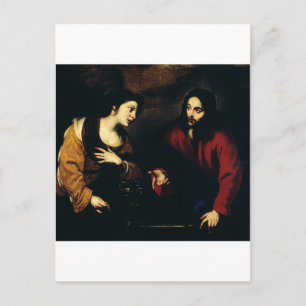 Christus und die Frau von Samaria Postkarte