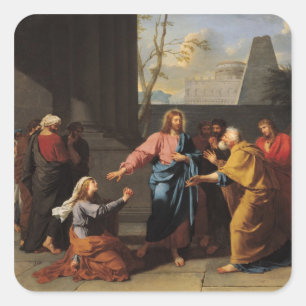 Christus und die Kanaanite-Frau, 1783-84 Quadratischer Aufkleber