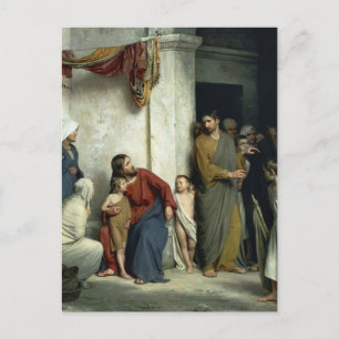 Christus und die Kinder von Carl Bloch Postkarte