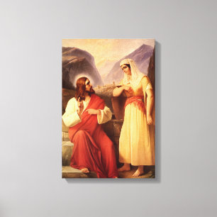 Christus und die Samariterin von Christian Schleis Leinwanddruck